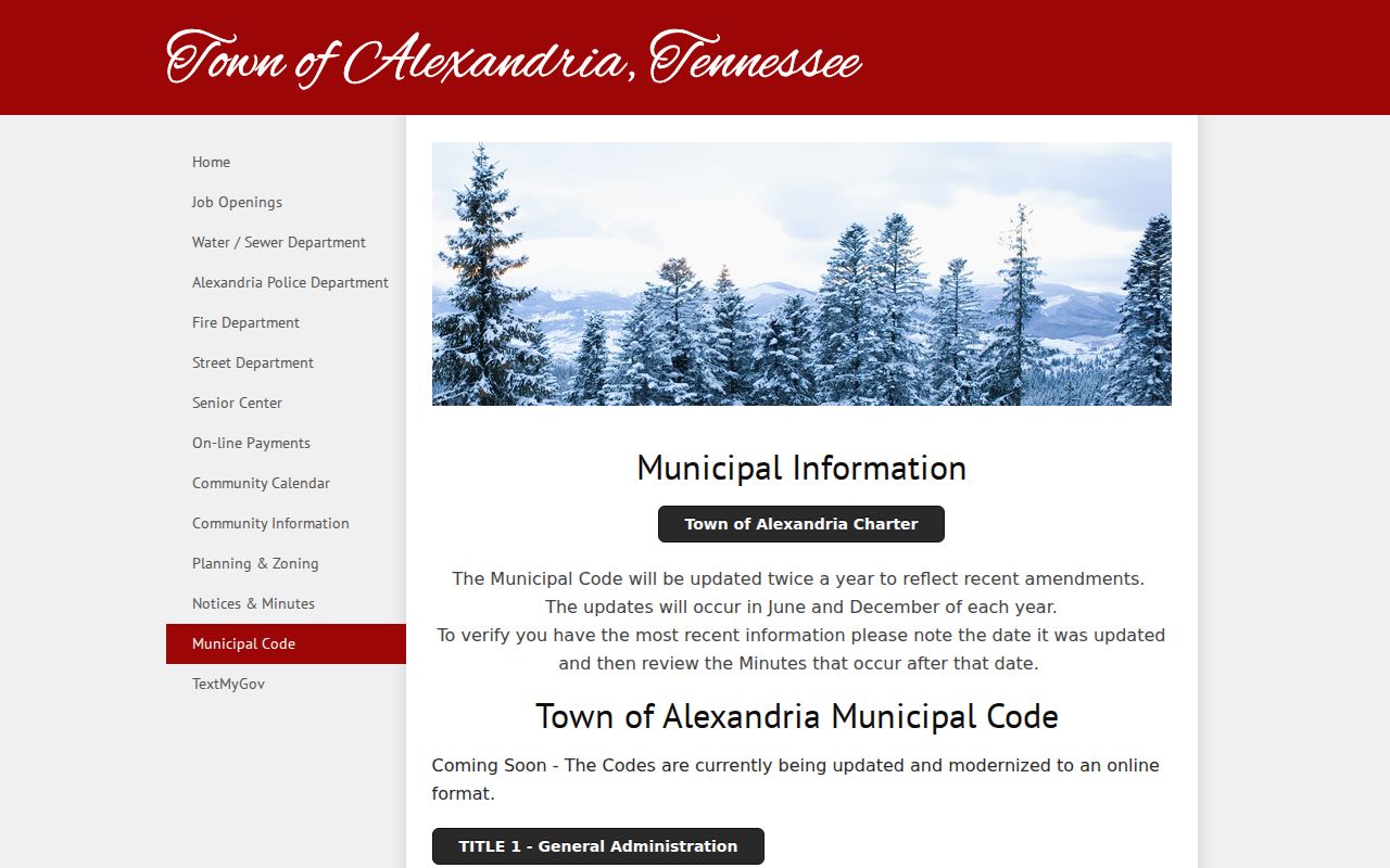 Alexandria court docket source showing municipal code access