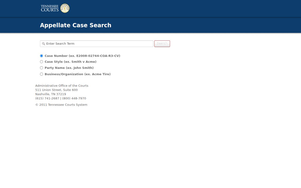 DeKalb County case search source showing Tennessee Public Case History