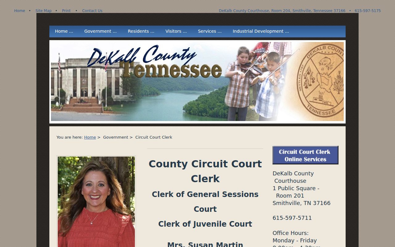 DeKalb County court records clerk page