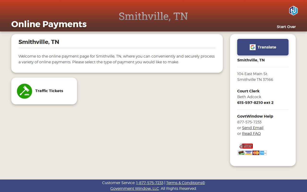 Smithville court docket traffic ticket payment portal